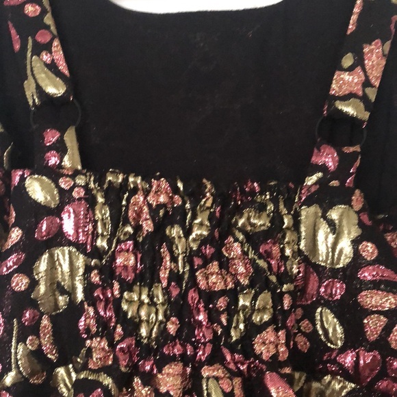 Free People Metallic mini flare black and pink dress - Picture 5 of 6